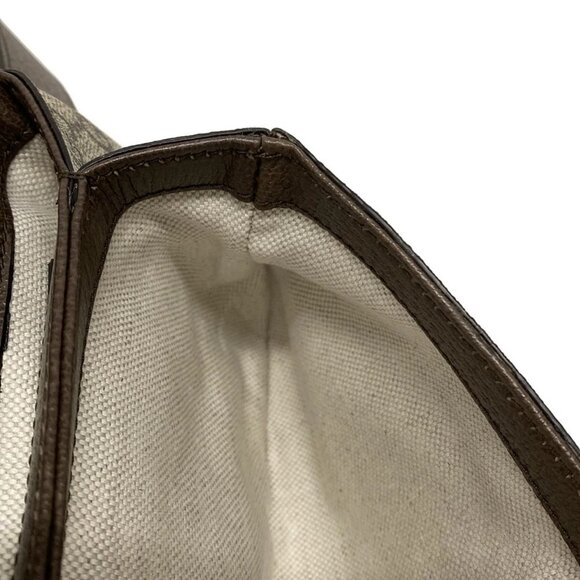 Auth GUCCI Interlocking G/GG Plus/GG Supreme 703807 Dark Brown Beige PVC Leather - Picture 14 of 15